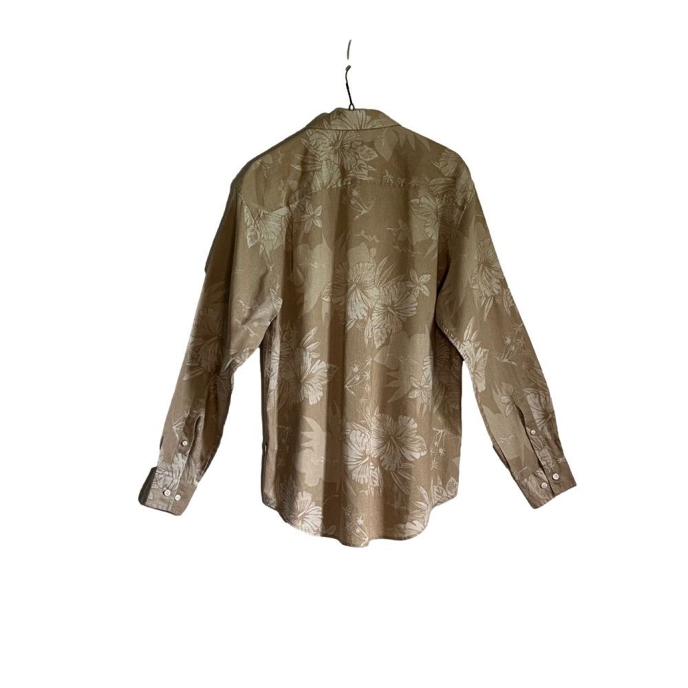 Tommy Bahama Men's Beige Floral Casual Button-Down Shirt - Picture 3 of 4